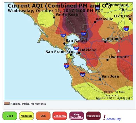 air quality levels bay area
